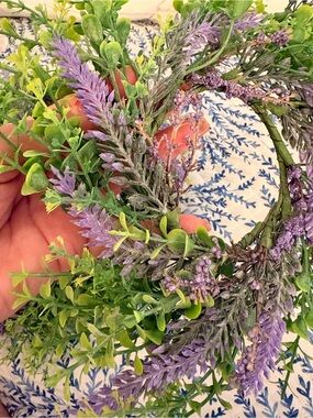 4 Lavender & Greenery ring Wreath - Artificial Lavender Wreath
